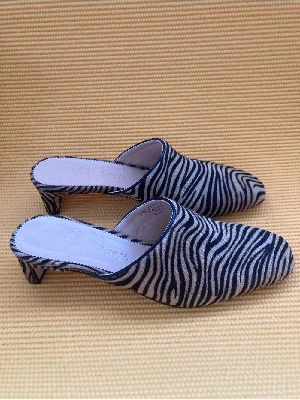J. Crew - Layla Mule Heels In Calf Hair - Zebra Print